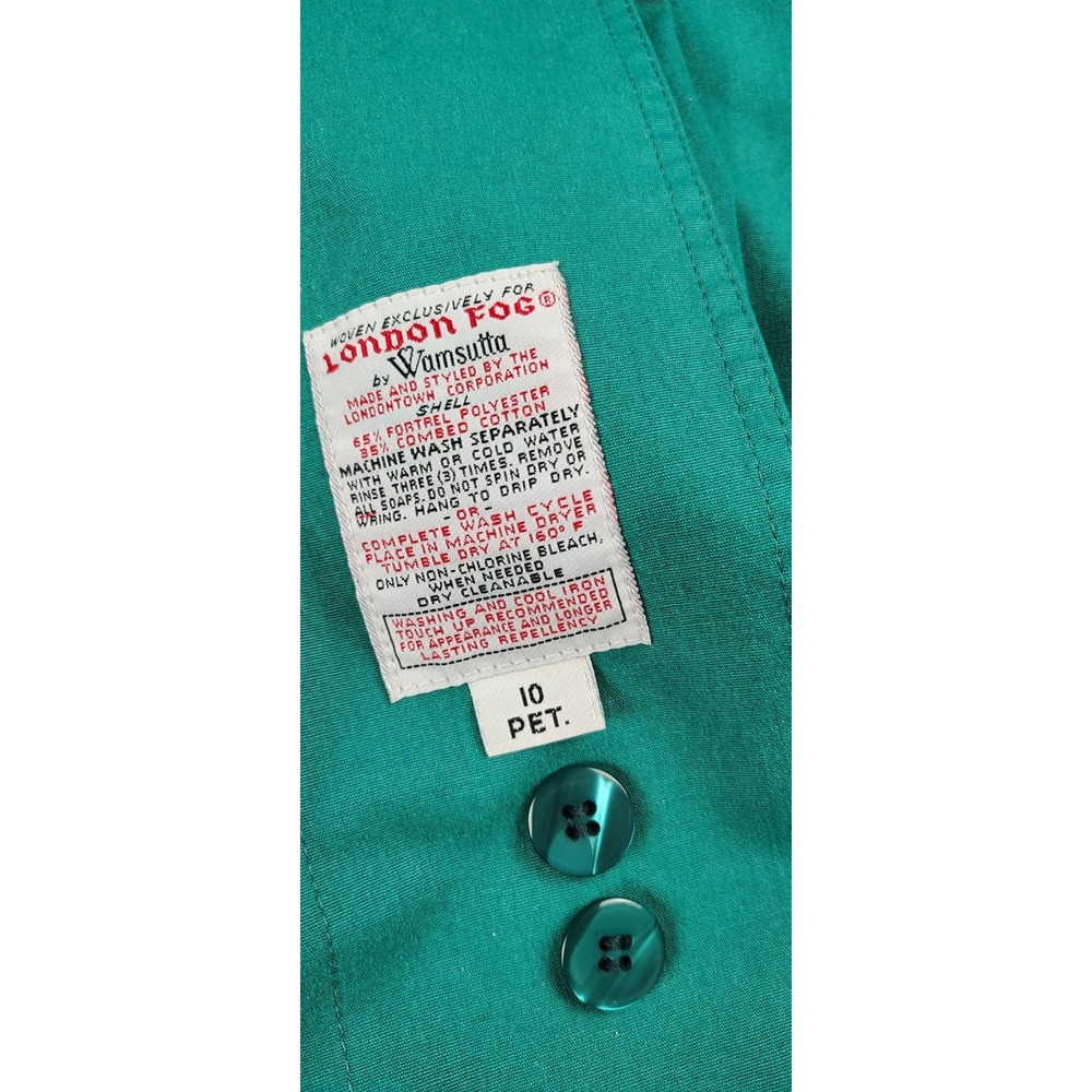 Vtg London Fog Trench Coat Wamsutta Removable Thinsulate Insulation 10 Petite US - Picture 4 of 12